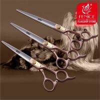 TEXFenice Japan 440c  Rose gold Professional Pet brand dog Grooming scissors 7.0 7.5 8.0 inch sharp cutting straight shears