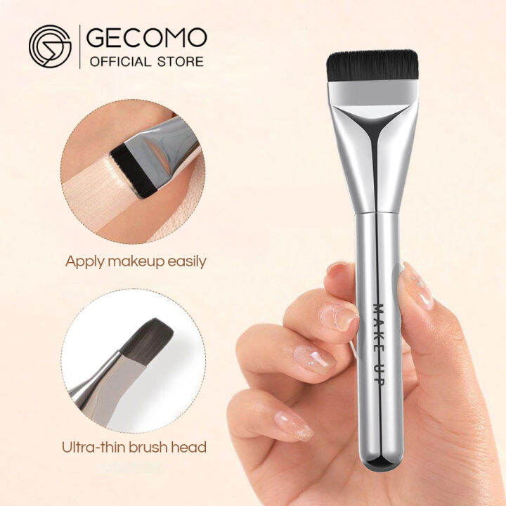 GECOMO แปรงทารองพื้นหัวแบน,หัวแปรงบางเฉียบ,แต่งหน้ารองพื้นไร้ร่องรอย ...