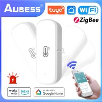 Aubess Tuya Zigbee WiFi Smart Temperature And Humidity Sensor Indoor Hygrometer Smart Home Remote Control Alexa Google Assistant