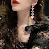 ✨BELLA✨premium purple love long earring 2020 new tide korean temperament exaggerated earring