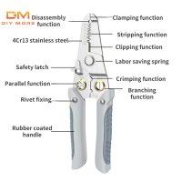 Diymore ลวด S Tripper D Ecrustation คีมหลายเครื่องมือ Ire S Tripper สายไฟฟ้า S Tripper ตัดมัลติฟังก์ชั่เครื่องมือซ่อมแซมลวดคีม