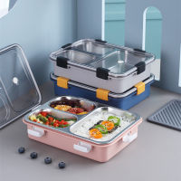 กล่องข้าวสแตนเลส 3 ช่อง เก็บความร้อน กล่องข้าวสแตนเลสพกพา Stainless steel food box กล่องข้าวสแตนเลสสีพื้น