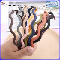 CHARMHOME 10ชิ้นไม่ลื่นที่คาดผมแบบบางหยักพลาสติกสวมใส่สบายสายคาดผมอุปกรณ์ที่หนีบผมยางรัดผมผอมสาว