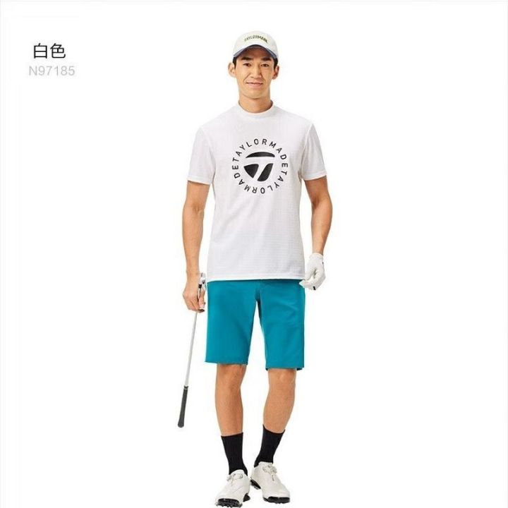 เสื้อโปโลเสื้อยืดเล่นกอล์ฟคอกลมกอล์ฟแขนสั้นที่ใส่ได้กับทุกชุด-เสื้อโปโลสไตล์ลำลองสำหรับกีฬา