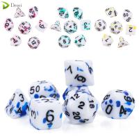 DEMI 7Pcs/Set หลายหน้า สำหรับ TRPG DND อุปกรณ์ปาร์ตี้ ชุดลูกเต๋า เกมกระดาน อุปกรณ์เสริมเกม ของเล่นเพื่อความบันเทิงยามว่าง