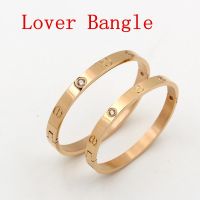 Fashion Jewelry Lover Couple Bracelet Stainless Steel Gold Color Cross Screw Bracelets Bangles For Men Women Jewelry B008-1