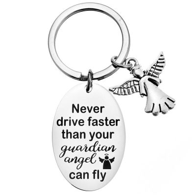 Guardian Angel and Angel Lovers gift stainless steel key ring Key Chains