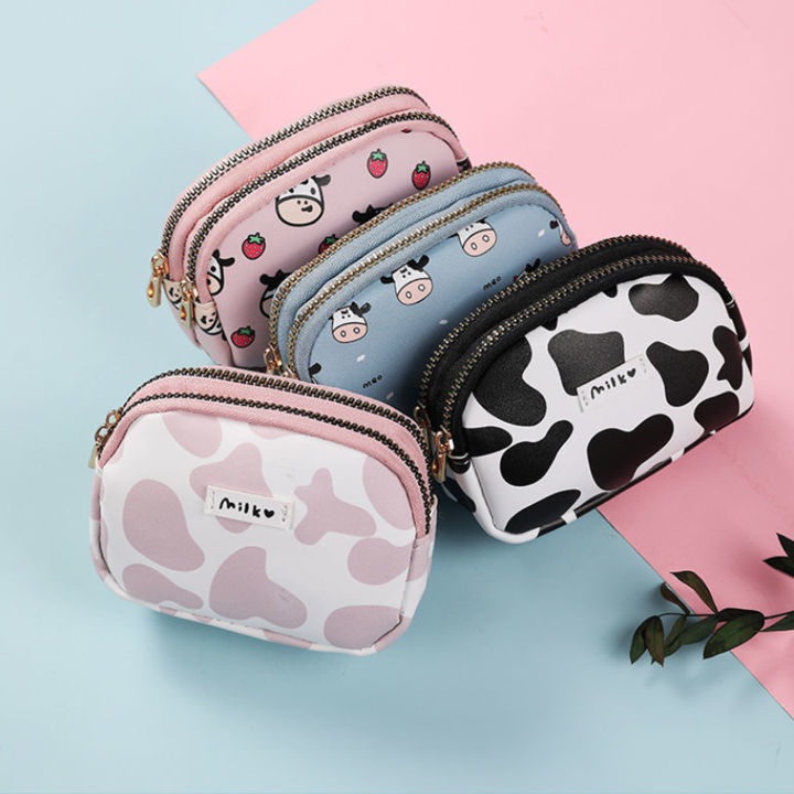 id-card-storage-bag-large-wallet-ladies-purses-cute-wallet-new-wallet-double-zip-wallet-printed-wallet