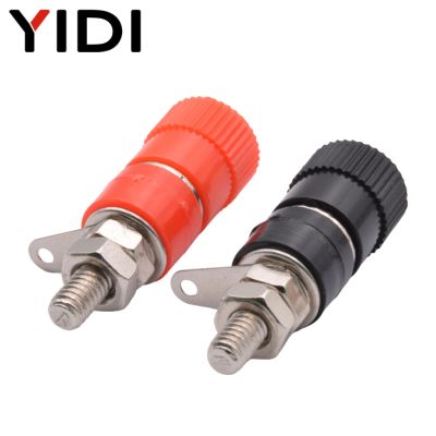 10pcs/lot Red Black 4mm Banana Plug Jack Socket Nickel Plate Binding Post Terminal Connector for Audio Amplifier Speaker Cable