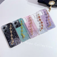 Phone Case เคส VIVO Y36 V27e V27 V25e V25 Pro Y02 Y02A Y02T Y35 Y16 Y22 Y22s Y02s Y01 4G 5G มีสีสันใสสร้อยข้อมือดอกเหมยหรูหราเลื่อมท้องฟ้าเต็มไปด้วยดวงดาวปกหลัง2023