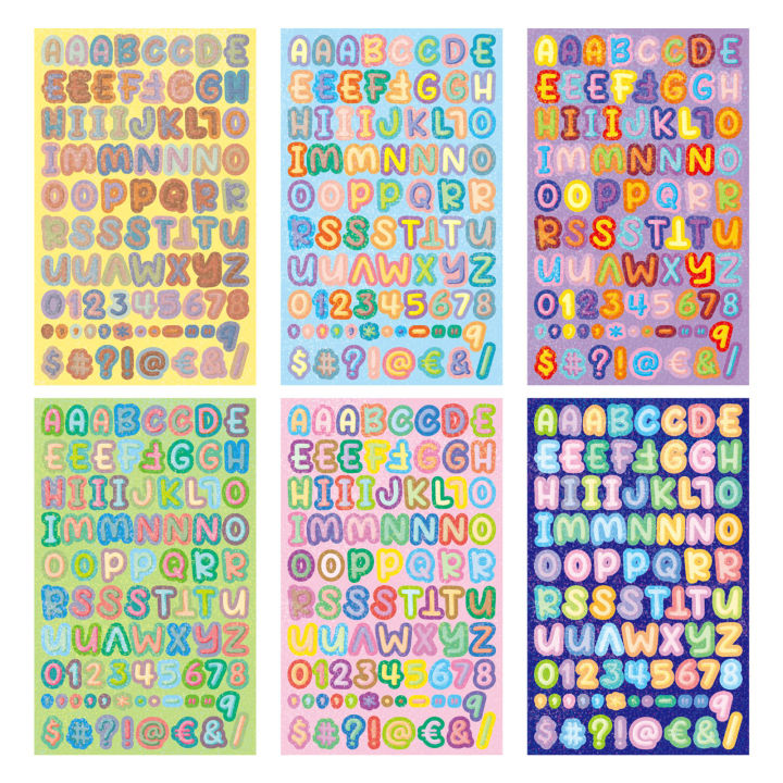 Colorful Letter Stickers Self-Adhesive DIY Vinyl Alphabet Number