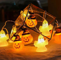 ไฟตกแต่ง ฮาโลวีน Halloween ไฟ LED ลายผี ฟักทอง ตกแต่งสถานที่ วันฮาโลวีน (3 M.)