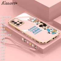 Kanavi เคสโทรศัพท์ลายอนิเมะแฟชั่น,เคสโทรศัพท์สำหรับ Samsung กาแลคซี A01 A02S A02 A03 A81 A03S A03 A04 A31 M11หรูหราซิลิโคน TPU นิ่มลายการ์ตูนอะนิเมะเคสโทรศัพท์