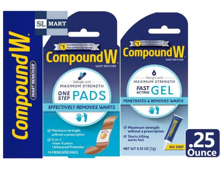 ☘️0.25oz Compound W Maximum Strength Fast Acting Gel Wart Remover to remove Common