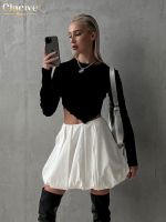 【CC】 Clacive Loose WomenS Skirt 2023 Mid Waist Office Skirts Fashion Pleated Faldas Female Clothing