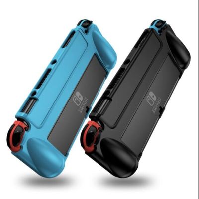 For Nintendo Switch OLED Model Shockproof TPU Case Accessories Protective Shell Ergonomic Handle Grip Dockable Comfort Cover