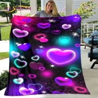 XZX180305  3D Creative Colorful Sweet Love Blanket, Flannel Blanket Throw Living Room Bedroom Bed Sofa Travel Gift w a rm