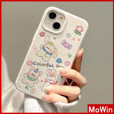 Mowin - เข้ากันได้สำหรับ เคสไอโฟน เคสไอโฟน11 เคส เป็นมิตรกับสิ่งแวดล้อม Degradable สีขาวนุ่มกันกระแทกป้องกันกระต่ายน่ารักเข้ากันได้กั