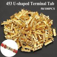 50pcs/100pcs 453 U-shaped Terminal Tab Cold Inserts Connectors Cold Terminal Small Teeth Splice FasciaCopper Terminal 0.3-1.5mm2 Electrical Circuitry