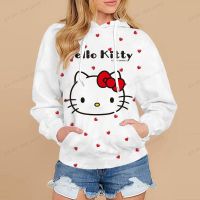 Children Lovely Hello Kitty Cartoon Hoodies Girls Women Sweatshirt Kids Tops Girls Kids Pullovers 1-16 Years teen Clothes