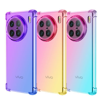 กล่องสีกันชนป้องกันซิลิโคนสำหรับ Vivo X90 Pro Plus,เคสโทรศัพท์ TPU ป้องกันการฝาหลังป้องกันการตกสำหรับ Vivo X90 Pro/ Vivo X90