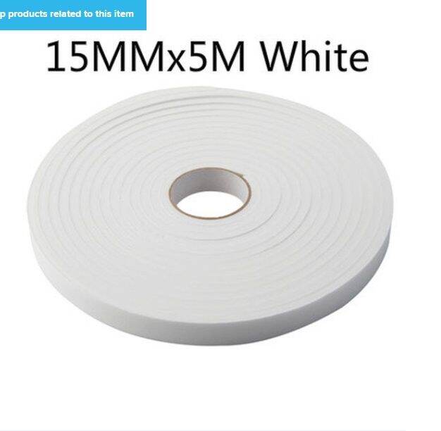 เทปโฟมติดประตู-เทปโฟมติดหน้าต่าง-foam-weather-strip-5m-x15mm-เทปโฟมกาว-เทปโฟม-เทปกันลมประตู-เทปกันเสียง-เทปโฟมกันเสียง