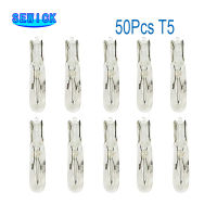 White 50pcs W2W T5 12v 1.2w Car Halogen Lamp Instrument Lights Dashboard Bulb Auto Interior Light Car Styling