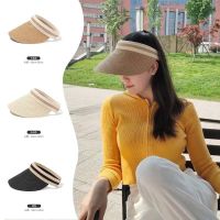 Shake Liangpin Sunshade Hat กิ๊บหมวกกันแดดหน้าร้อนหมวกฟางด้านบนที่ว่างเปล่าหมวกกันแดดผู้หญิงหมวกบังหน้า .