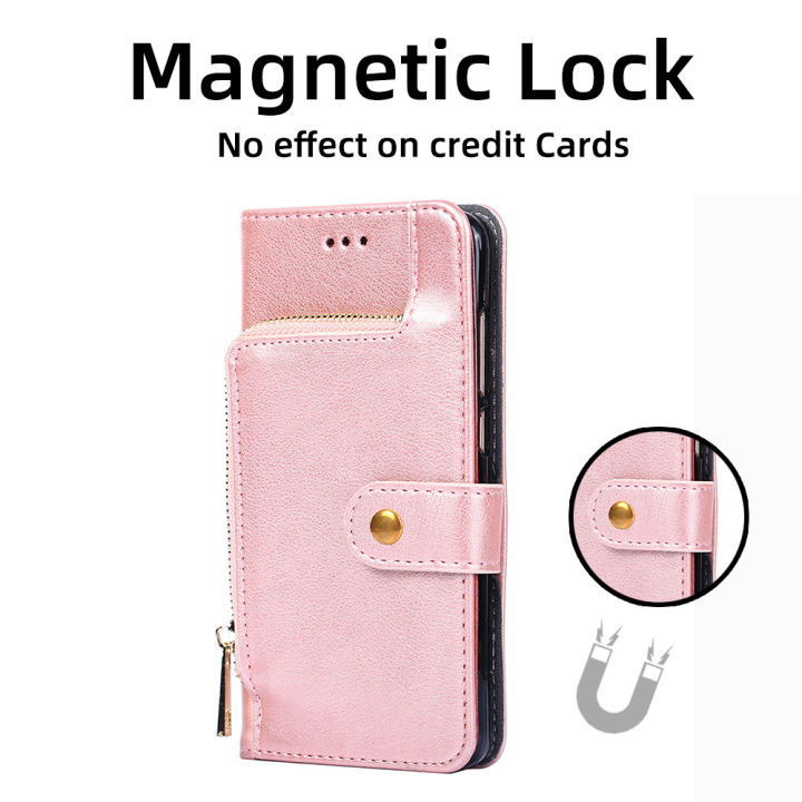 เคสสำหรับ-infinix-smart-7เคสกระเป๋าสตางค์มีซิปพับได้ฝาครอบมีที่เก็บบัตรเป็นหนังได้มีกระเป๋าเงิน