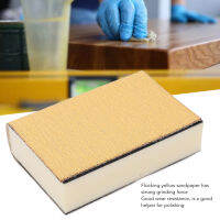 7 Pcs Set Hand Sanding Block Sandpaper Strong Grinding Force Sanding Sponge with Flocking Yellow Sandpaper