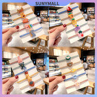 SUNYMALL ผูกผม เชือกผม หูกระต่าย ความยืดหยุ่นสูง แหวนผม หนังยาง น่ารัก นักเรียน นางสาว อุปกรณ์เสริมผม การ์ตูน ผลไม้ สัตว์ หมวก