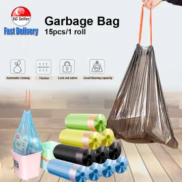 Ninestars Drawstring Garbage Bag Strong Thicken Plastic Bag