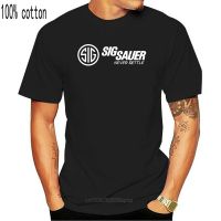 【New】New Limited Sig Sauer Logo Edition เสื้อยืดลําลองแฟชั่นสําหรับผู้ชายผ้าฝ้ายแขนสั้นคอกลมพิมพ์ลาย