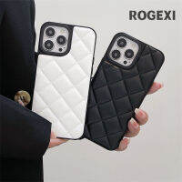 เคสสีทึบน่ารักซิลิโคนแบบหนังเคสสำหรับไอโฟน14 11 12 13 Pro สูงสุด14pro 12 Promax เพชรสุดหรูเคสโทรศัพท์ลายตารางหมากรุก