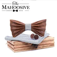 Handmade ไม้ Bow เนคไทผู้ชายคุณภาพผู้ชายไม้ Bowtie 3D ผีเสื้อไม้ Bow Tie Gravata Slim งานแต่งงานของขวัญเนคไทผู้ชาย