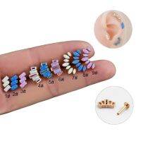 【LZ】✐☼✈  Titânio Aço Inoxidável Opala Coroa Brincos para Mulheres Orelha Osso Stud Rod Piercing Jóias 1 Peça 1.2x8mm G23