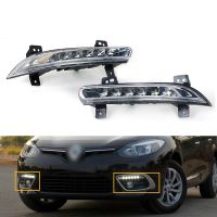 1Pair Car LED DRL Fog Light for Fluence 2014+ Auto Driving Lamp Daytime Running Light Bumper Lamp