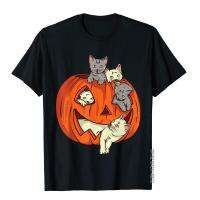 Cats Pumpkin Carved Jack O Lantern Cat Halloween Costume T-Shirt Funky Family Tops T Shirt Cotton Top T-Shirts For Men Gift XS-4XL-5XL-6XL