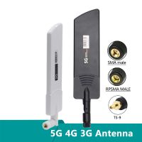 เราเตอร์ Wifi Omni ภายนอกที่มีฐาน Magentic 5G 4G 3G GSM 600 ~ 6000Mhz 22Dbi อากาศกำลังไฟสูงเสาอากาศไร้สายในร่ม