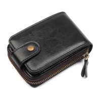 Leather Wallet Zipper Credit Card Wallet RFID Credit Card Holder Protector ID Card Window R-8192