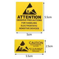 40 Pcs CAUTION Label Slogan Warning Stickers Caution Sealing Label Parper Stickers for Static Bag ESD Static Sensitive Device Stickers Labels