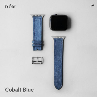 สายนาฬิกา Apple Watch DOM TYPE 03 Cobalt Blue - สายนาฬิกาหนังแท้ German Deep Grain สายแอปเปิ้ลวอชหนังแท้