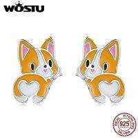 {Han ornaments}WOSTU 2021 925เงินสเตอร์ลิงสัตว์น่ารักน่ารัก Corgi Stud ต่างหูแฟชั่นผู้หญิงเครื่องประดับ CQE1281