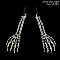 Halloween Skeleton Fake Skeleton Head And Hands Set Scary Skull Decors Halloween Party Haunted House Halloween Decoration