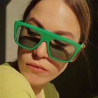 HYHE Bottega Veneta B European and American ins Red Book same plate sunglasses womens personality fashion green sunglasses mens fashion bv1060