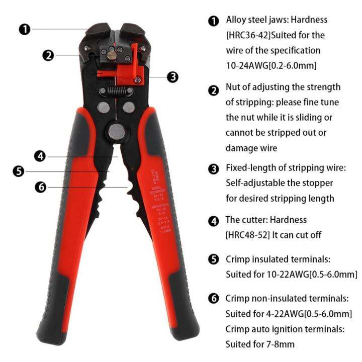 chgimpossคีมตัดเหล็กคาร์บอนคีมหนีบอัตโนมัติคีมถอดเครื่องมือcr-v-0-2-6-0mm