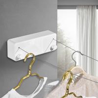 Double Row Clothesline Wall Mounted Retractable Clothes Dryer Steel Rope Wall Hanger Laundry Dryer Indoor Clothes Line WF