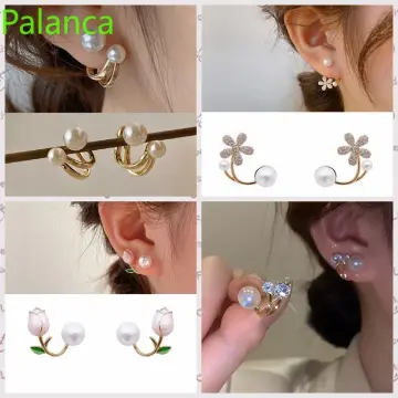 Korean Leave Crystal Stud Earrings | Buy Earrings Online | Alabhy.com