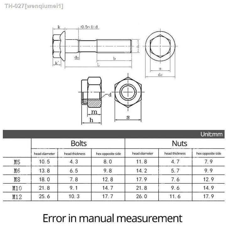 external-hex-bolt-m5-m6-m8-m10-304-stainless-steel-outer-hexagon-flange-screw-anti-slip-flange-nylon-locknut-combination-set