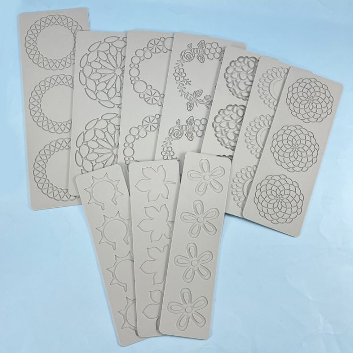 meibum-garland-leaves-design-ring-texture-sugar-craft-silicone-pad-dessert-border-decorating-cake-molds-chocolate-mould-lace-mat